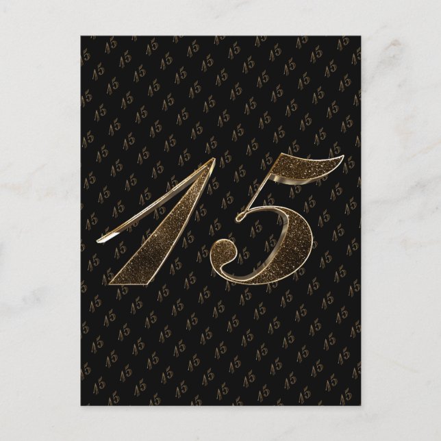 Cartão Postal Numero 15 Natas 15 Quinceanera Casamento de Aniver (Frente)