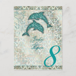 Cartão Postal Número da Mesa Casamento Praia Golfi