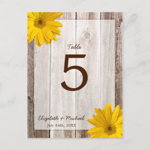Cartão Postal Número da Mesa de Casamento de Madeira da Marinha