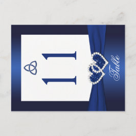 Cartão Postal Número da Tabela Branca e Azul do Marinho de Dois