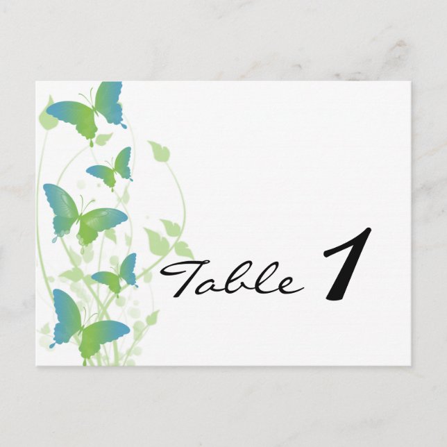 Cartão Postal Número da Tabela de Casamento da Vinha da Borbolet (Frente)