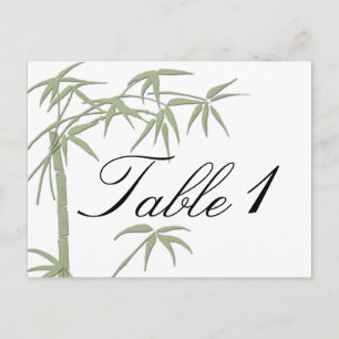 Cartão Postal Número da Tabela de Casamento de Bambu