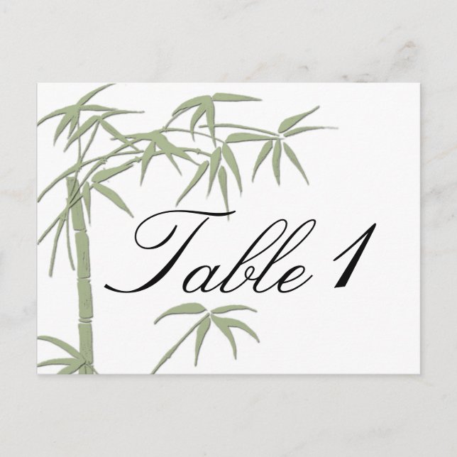Cartão Postal Número da Tabela de Casamento de Bambu (Frente)