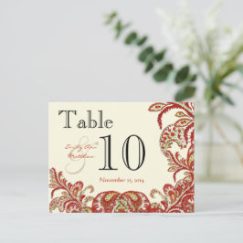 Cartão Postal Número da Tabela de Casamento do Limão de Coral Ve
