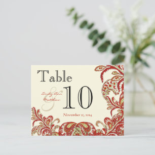 Cartão Postal Número da Tabela de Casamento do Limão de Coral Ve