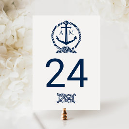 Cartão Postal Número da Tabela de Casamento do Monograma do Mari