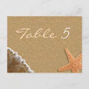 Cartão Postal Número da Tabela de Casamento do Tema da Praia da