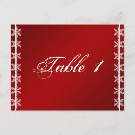 Cartão Postal Número da Tabela de Casamentos no inverno do Floco