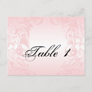 Cartão Postal Número da Tabela de Casamentos vintage Rosa-Blush