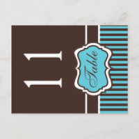 Número da Tabela de Damasco Marrom e Aqua Dois Lad