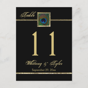 Cartão Postal Número da Tabela de Pavimentos Dourados e Pretos