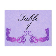 Número da Tabela de Peacock de Vintage Roxo