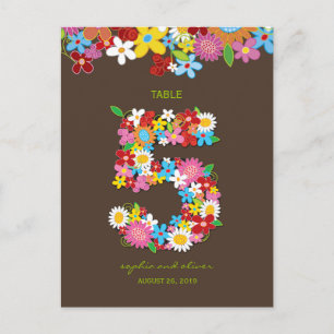 Cartão Postal Número da Tabela do Partido Casamento de Jardim da
