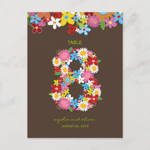 Cartão Postal Número da Tabela do Partido Casamento de Jardim da
