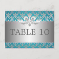 Número da Tabela Elegante Fleur De Lis Blue