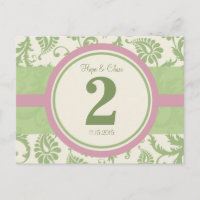 Número da Tabela Rosa de Sage Verde e Disco