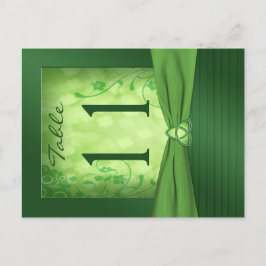 Cartão Postal Número da Tabela Verde Emerald de dupla face