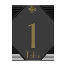 Número de Mesa de Casamento Luxuoso Art Déco