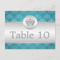 Número de Mesa Elegante Coroa Real Azul