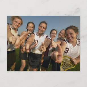 Cartão Postal Número de sinalização da equipe de lacrosse adoles