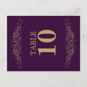 Cartão Postal Número de Tabela de Gengivas Douradas Elegante