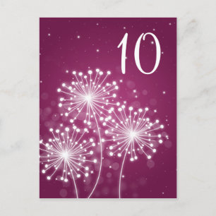 Cartão Postal Número de Tabela Elegante Merlot Sparkle Rosa
