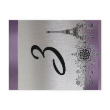 Número de Tabela Vertical Paris Púrpura Prateada