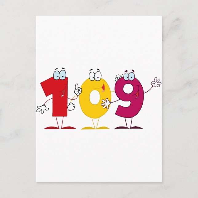 Cartão Postal Número Feliz 109 (Frente)