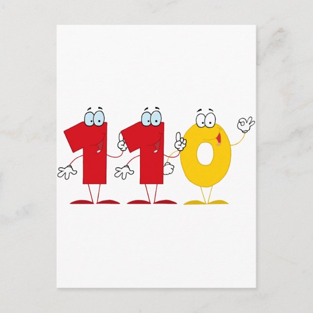 Cartão Postal Número Feliz 110 (Frente)