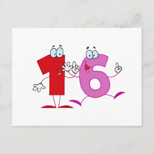 Cartão Postal Número feliz 16