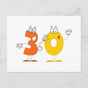 Cartão Postal Número Feliz 30