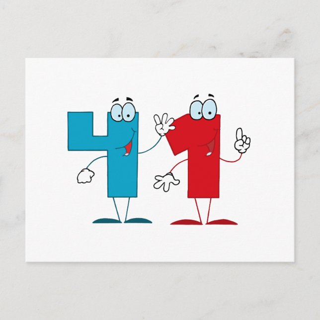 Cartão Postal Número Feliz 41 (Frente)