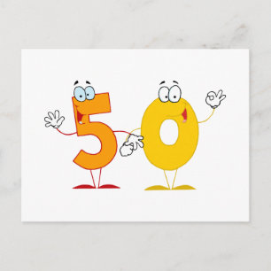 Cartão Postal Número Feliz 50