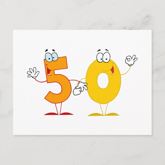 Cartão Postal Número Feliz 50 (Frente)
