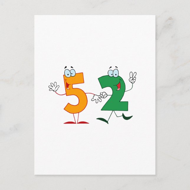 Cartão Postal Número Feliz 52 (Frente)