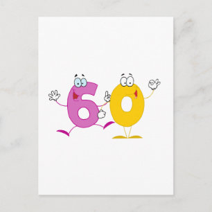 Cartão Postal Número Feliz 60