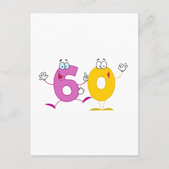 Cartão Postal Número Feliz 60 (Frente)