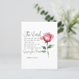 Cartão Postal Números 6:24-26 O Senhor Abençoa-te a Rosa