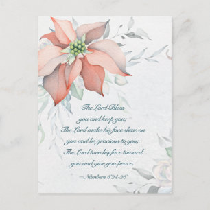 Cartão Postal Números 6:24-26 O Senhor Abençoa-Te Natal