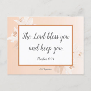 Cartão Postal Números 6:24 Versos da Bíblia sobre a placa de ben