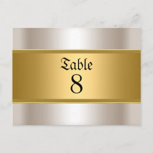 Cartão Postal Números da mesa de casamento Dourado Sépia