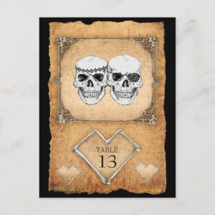 Cartão Postal números da mesa de casamento pirata