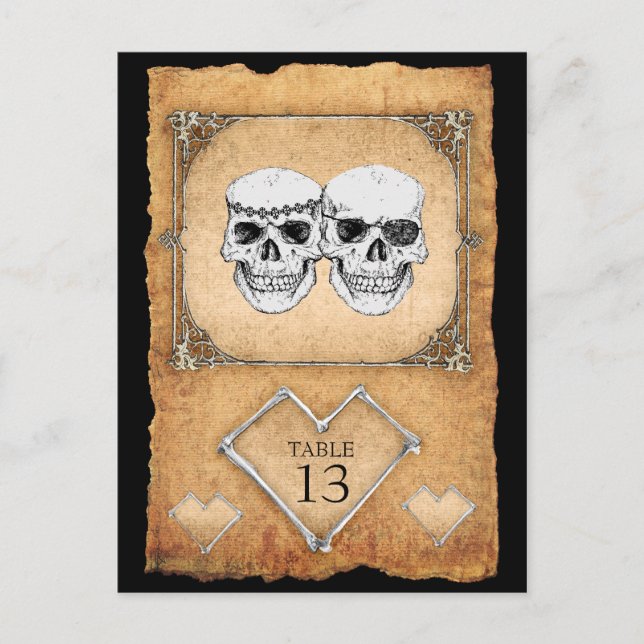 Cartão Postal números da mesa de casamento pirata (Frente)