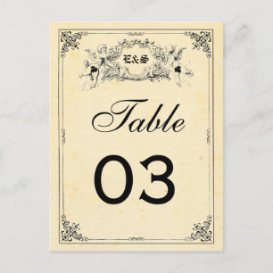 Cartão Postal Números da mesa do casamento do livro de históri