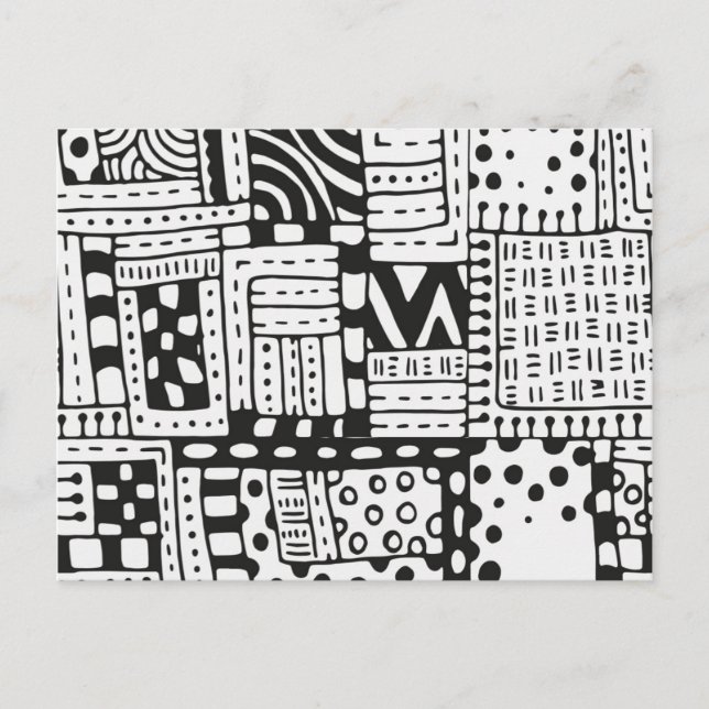 Cartão Postal Números de Abstrato índios inspirados (Frente)