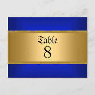Cartão Postal Números de mesa de casamento azul Royal Blue