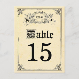 Cartão Postal Números De Mesa De Casamento De Histórias De Lei
