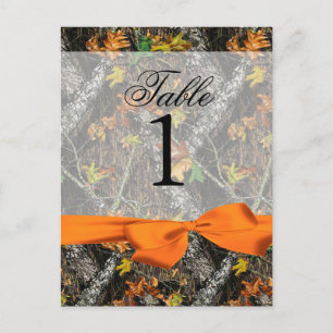 Cartão Postal Números de Tabela Camo e Orange