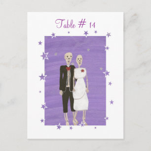 Cartão Postal Números de Tabela, Casal de Esqueleto de Casamento
