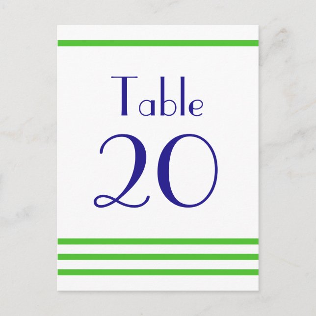 Cartão Postal Números de tabela de distribuição moderna (Verde l (Frente)